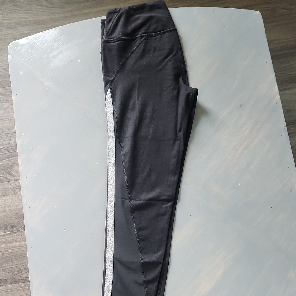 Victoria's Secret Knockout Tights. Black With Silver Stripe And Mesh Cutouts. M.